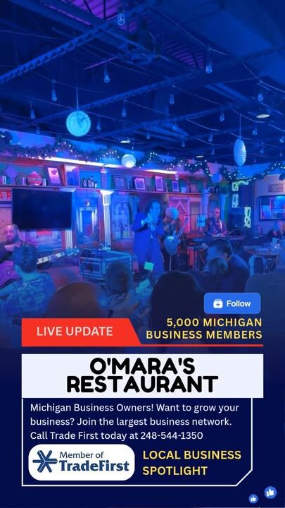 Best Detroit Irish Restaurant O'Mara's Restaurant 2555 12 Mile Rd, Berkley, MI 48072 Phone (248) 677-3535