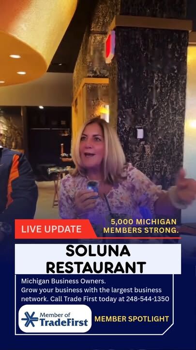 Discover why Soluna Restaurant is hailed as the best dining spot in Detroit! 🌟 Join us as we shine a light on this incredible gem in our TradeFirst.com Member Spotlight. 👇 #SolunaRestaurant #DetroitEats #BestRestaurant #FoodieFinds