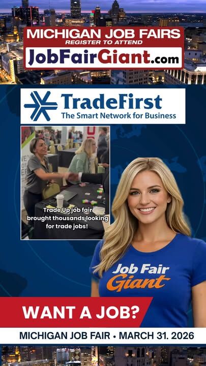TradeFirst.com is hiring in Detroit! Join our recruitment team at the Jobfairgiant.com Michigan Job Fair on March 31, 2026. We're looking for experienced Corporate Marketing Customer Service Representatives and Account Managers to advance their careers in Detroit! #MichiganJobs #Hiring #CareerOpportunities #TradeFirst