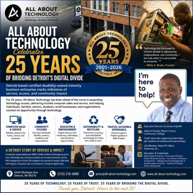 All About Technology Marks 25 Years of Connecting Detroit’s Digital Divide
 #Technology #Anniversary #DigitalInclusion