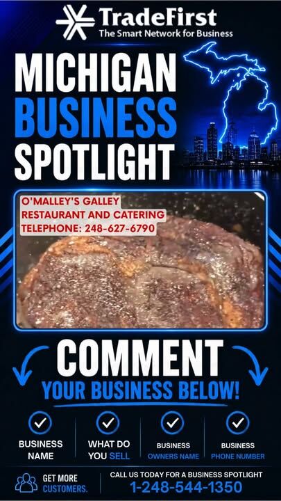 O'Malley's Galley Restaurant and Catering family owned and operated scratch kitchen. Allergy friendly!

#Detroit #Michigan #Marketing #Business