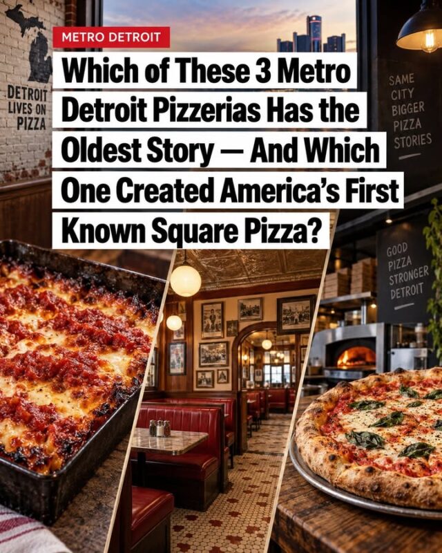 Three Metro Detroit pizza stories begin in very different places: one started as a bar in 1937, another introduced a square pizza baked in borrowed automotive-plant steel pans in 1946, and a third grew to 12 Michigan kitchens while making its dough and sauces fresh daily. Can you match each story to the right pizzeria? 

Read comments for the answers 👇