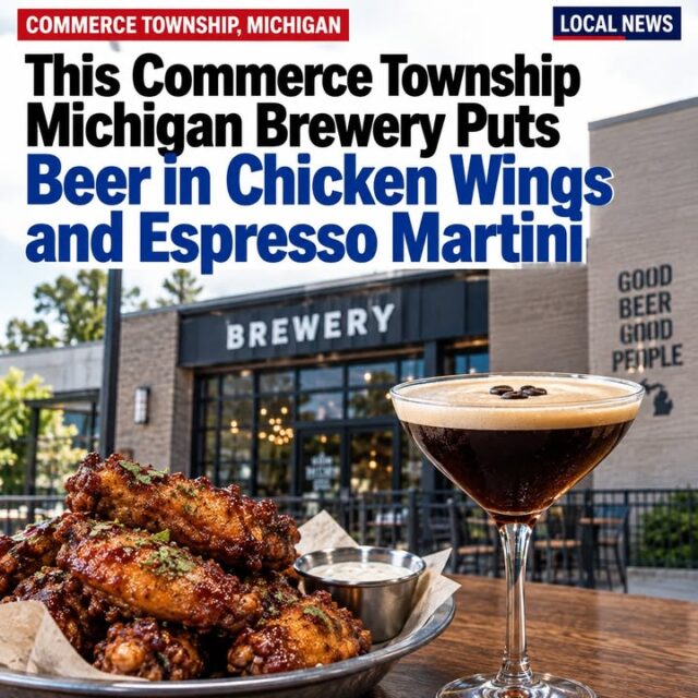 At this Commerce Township brewery, beer doesn’t always stay in the glass. The kitchen uses IPA to brine chicken wings, porter to braise corned beef and another IPA in roasted-garlic beer cheese. Even the espresso martini gets an unexpected brewery ingredient: Birch Bark Porter. READ THE LINK IN COMMENTS ⤵️

#beer #chickenwings #martini