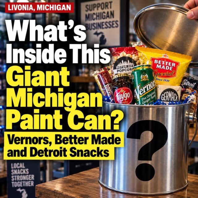 It looks like something from a hardware store, but opening the lid tells a different story. One Livonia business seals Michigan foods and Detroit favorites inside vintage-style paint cans—including collections featuring Vernors, Better Made, Dearborn products, Germack and other familiar names. Its biggest gift cans hold 3.5 gallons.
READ COMMENTS BELOW ⤵️

#detroit #snacks
