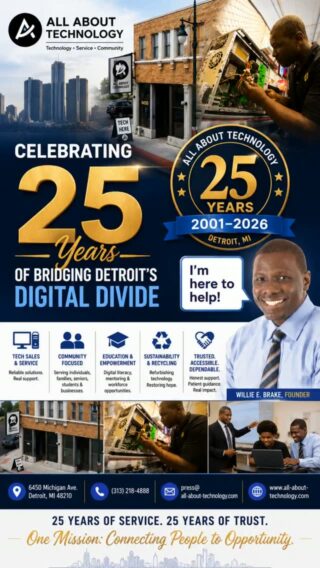 Detroit's digital divide has been bridged for 25 years by All About Technology. #Digital #Detroit #25Years