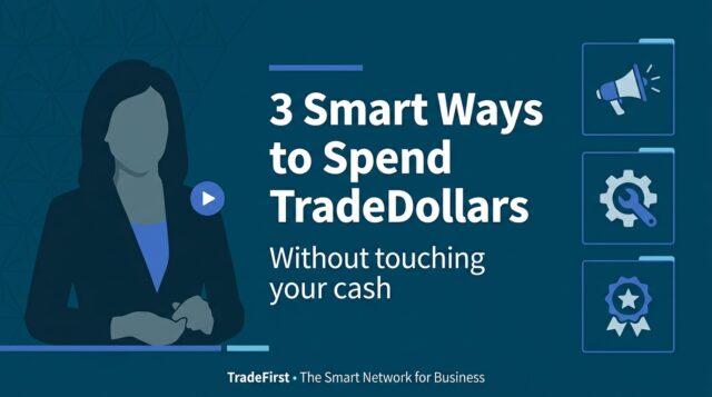 Conserve cash and still move your business forward.
TradeDollars can help you buy what you already need—while keeping money in the bank:
✅ Marketing & advertising
✅ Repairs & maintenance
✅ Employee perks or client gifts

Join the smart network for business: TradeFirst.com | 248-544-1350

#TradeFirst #Barter #Entrepreneur
