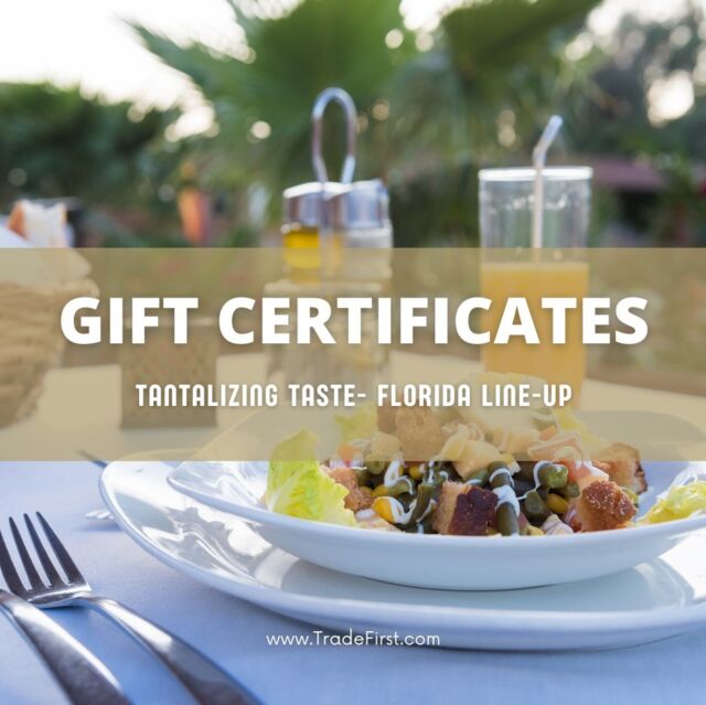 Gift Certificates always make a great gift–especially for yourself! Check out TradeFirst members offering gift certificates, including Anglin's Beach Cafe, Even Keel Fish Shack, Nelsen's Diner, Tequila Sunrise and Umberto's of Pompano Beach. 

Not a member yet, but interested in offering gift certificates through TradeFirst? Call us at (954) 781-5000 or visit us online at https://members.tradefirst.com to learn how we can help you get more butts in seats while keeping your cash in your pockets.

#trade #barter #restaurants #florida #foodie #yummy