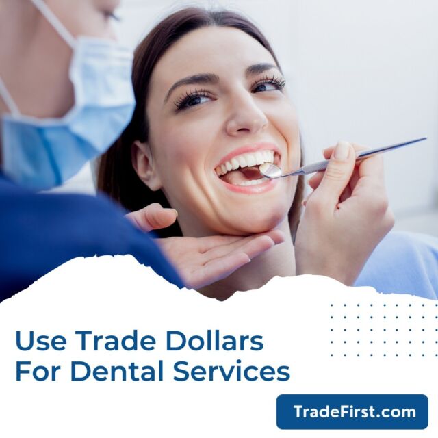 😁 Keep your smile sparkling and shining! Use your trade dollars for dental services. 😁 
With 38 dentists in our group of members, in Michigan, Ohio and Florida, there are plenty of options for taking care of your pearly whites at TradeFirst.com!
#tradefirst #bartering #barter #trade #dentalservices #shinyteeth