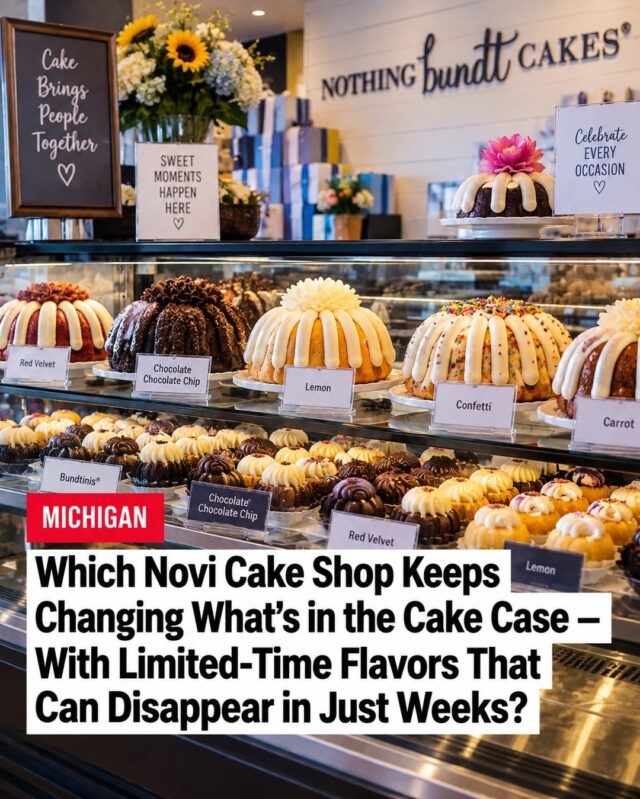 This Novi bakery doesn’t rely on one permanent flavor lineup. Alongside its signature Bundt cakes, it rotates seasonal and limited-time flavors, giving the cake case a changing menu throughout the year. Some pop-up flavors are offered for only a short window and only while supplies last. READ THE COMMENTS ⬇️